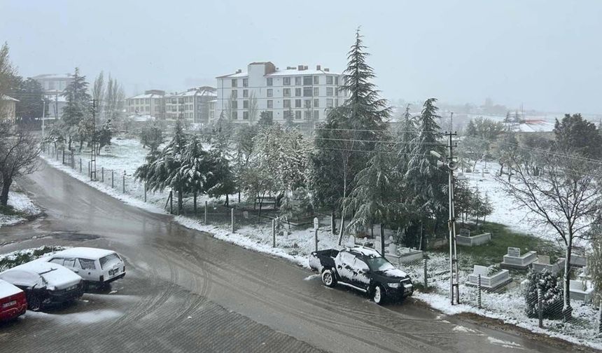 Eskişehir'in bazı ilçeleri güne beyaz örtüyle uyandı
