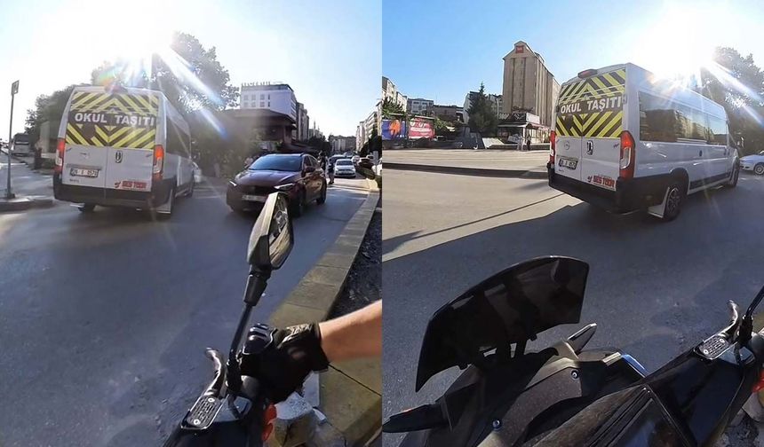 Eskişehir'de trafik magandası kamerada: Ters yöne giren servis sürücüsü kazaya davetiye çıkardı