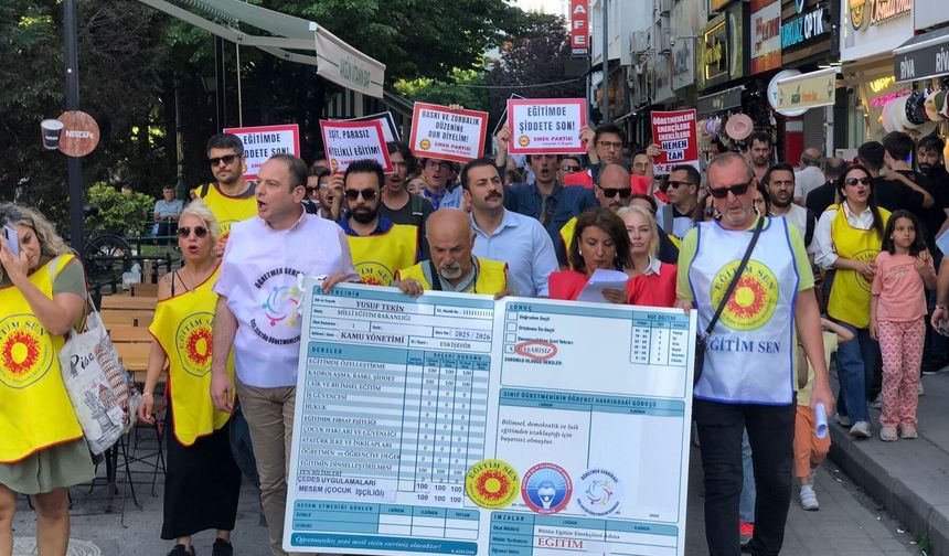 Eskişehir’de öğretmen sendikalarından yürüyüş: "Kamusal eğitim ve güvenceli çalışma için mücadele sürecek"