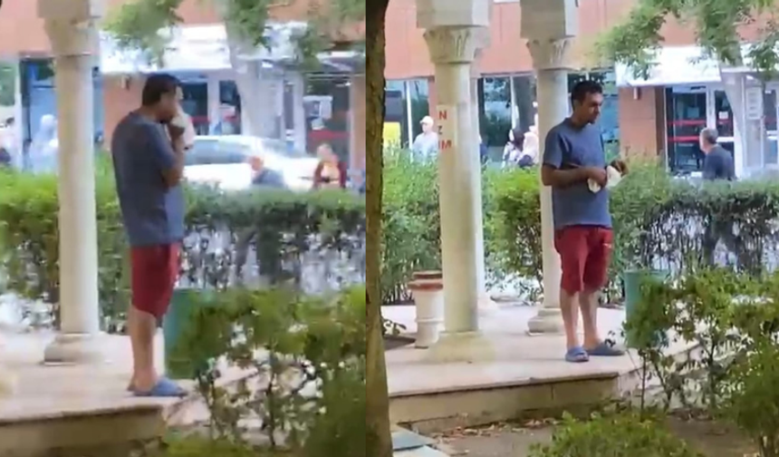 Eskişehir’de şok görüntüler: Cami bahçesinde uyuşturucu madde kullandı!