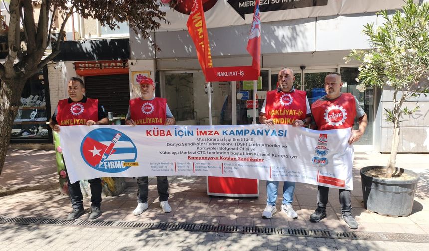 Nakliyat-İş’ten Eskişehir’de Küba’ya destek için imza kampanyası