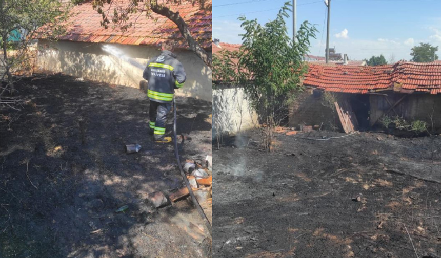 Eskişehir'de bahçede başlayan yangın ahıra sıçradı: Ev son anda kurtarıldı