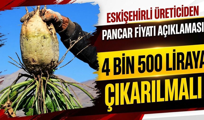 Eskişehirli üreticiden pancar fiyatı açıklaması: 4 bin 500 liraya çıkarılmalı