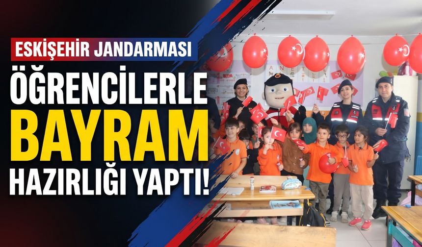Eskişehir Jandarması öğrencilerle Cumhuriyet Bayramı hazırlığı yaptı