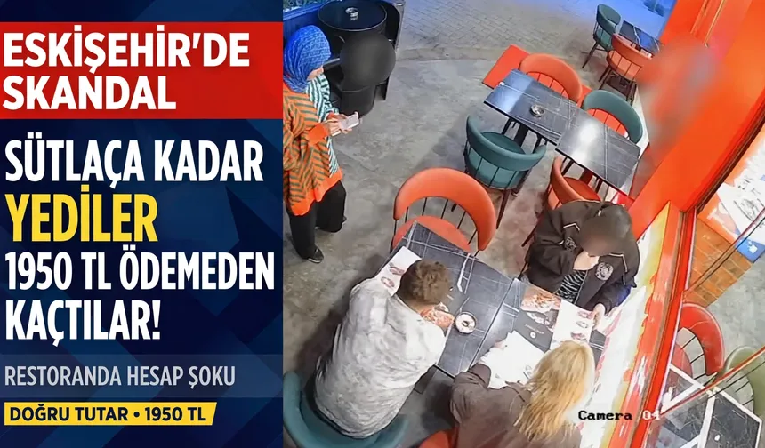 Sütlaca kadar yediler bin 950 TL hesabı ödemeyip çitten atlayarak kaçtılar