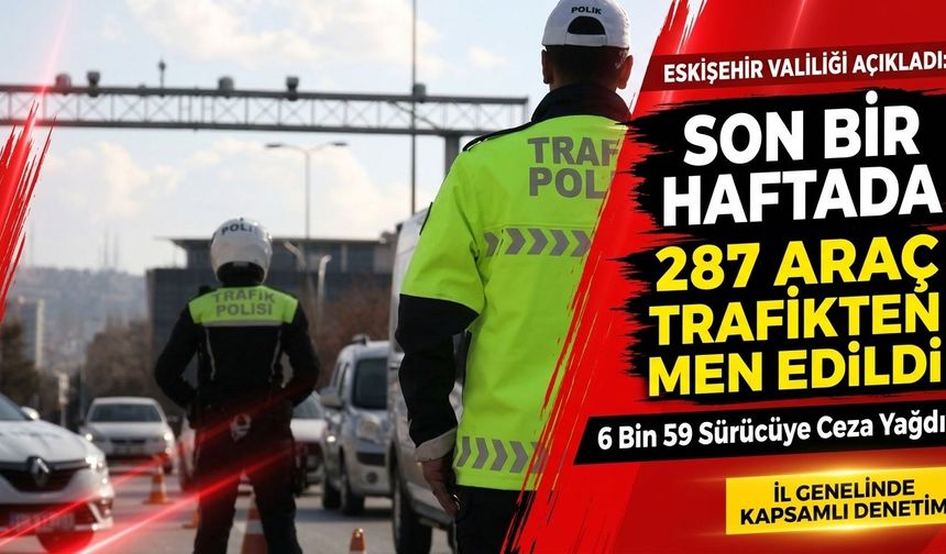 Eskişehir'de 287 araç trafikten men edildi