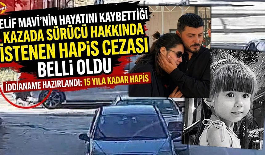 Elif Mavi'nin hayatını kaybettiği kazada sürücü hakkında istenen hapis cezası belli oldu