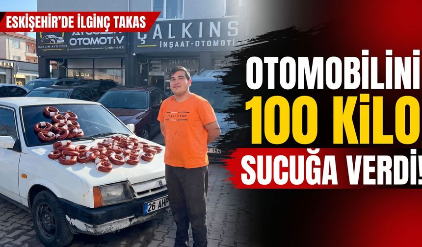 Eskişehir’de ilginç takas: Otomobilini 100 kilo sucuğa verdi